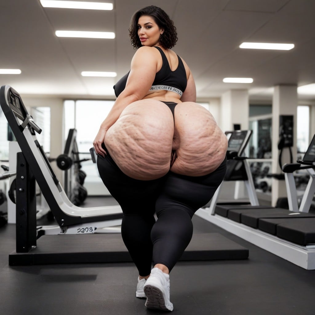 Colossal Ass, Sport Bra, Hyper Thick Thighs AI Porn