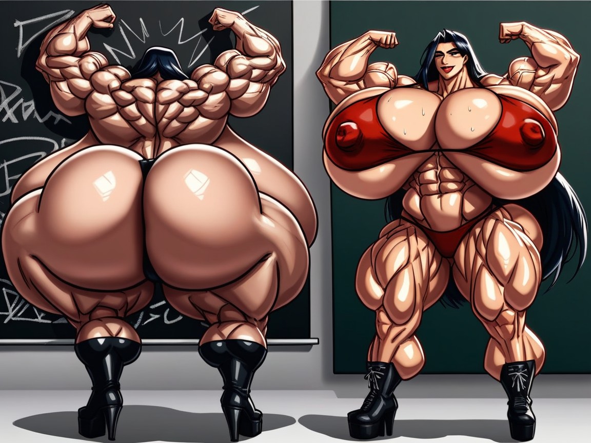 Massive Thick Hips, Sweaty, Voluptuous AI Porn