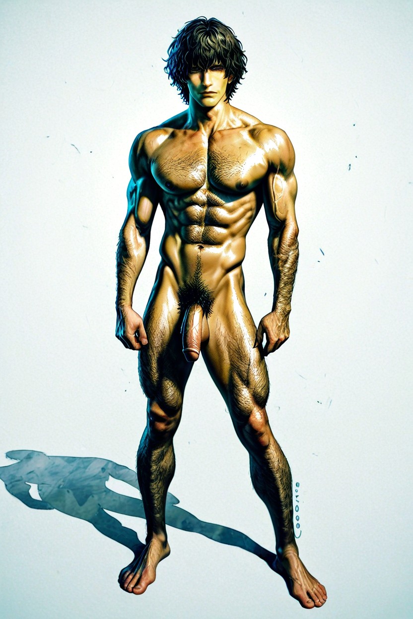 Dark Tanned Skin, Medium, Naked Male AI Gay Porn