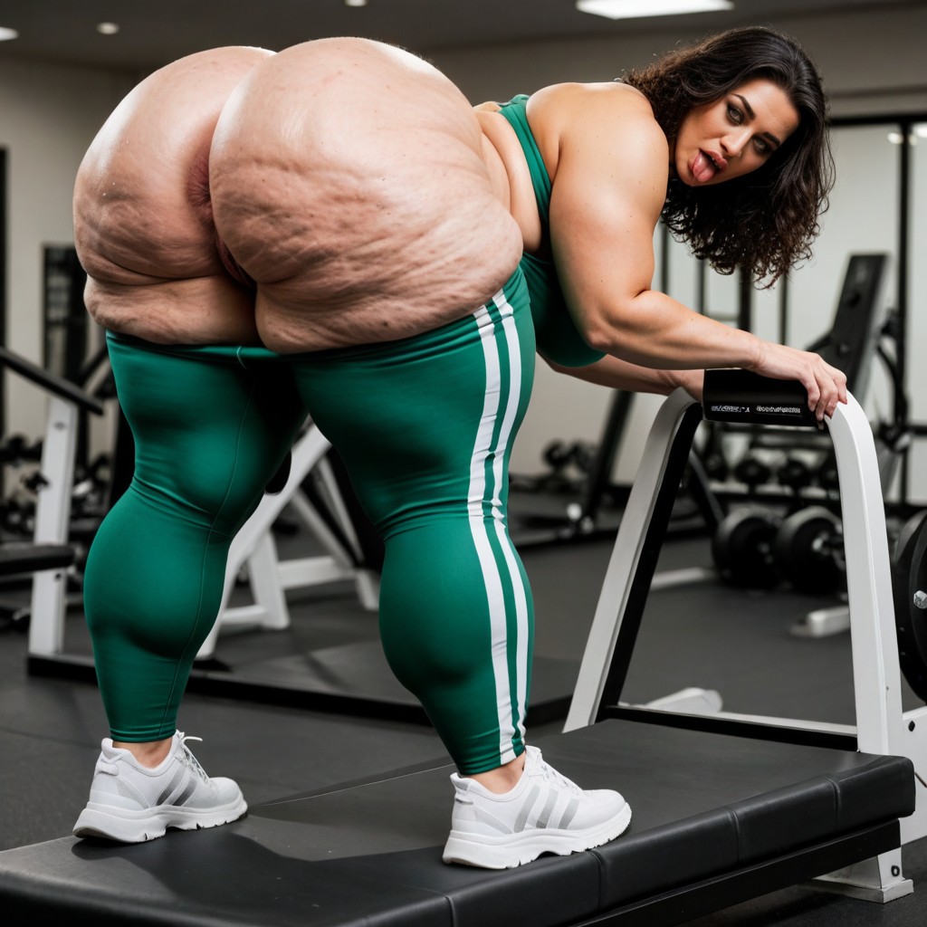 Extremely Thick Thighs, Gaped Holes, Gym AI Porn