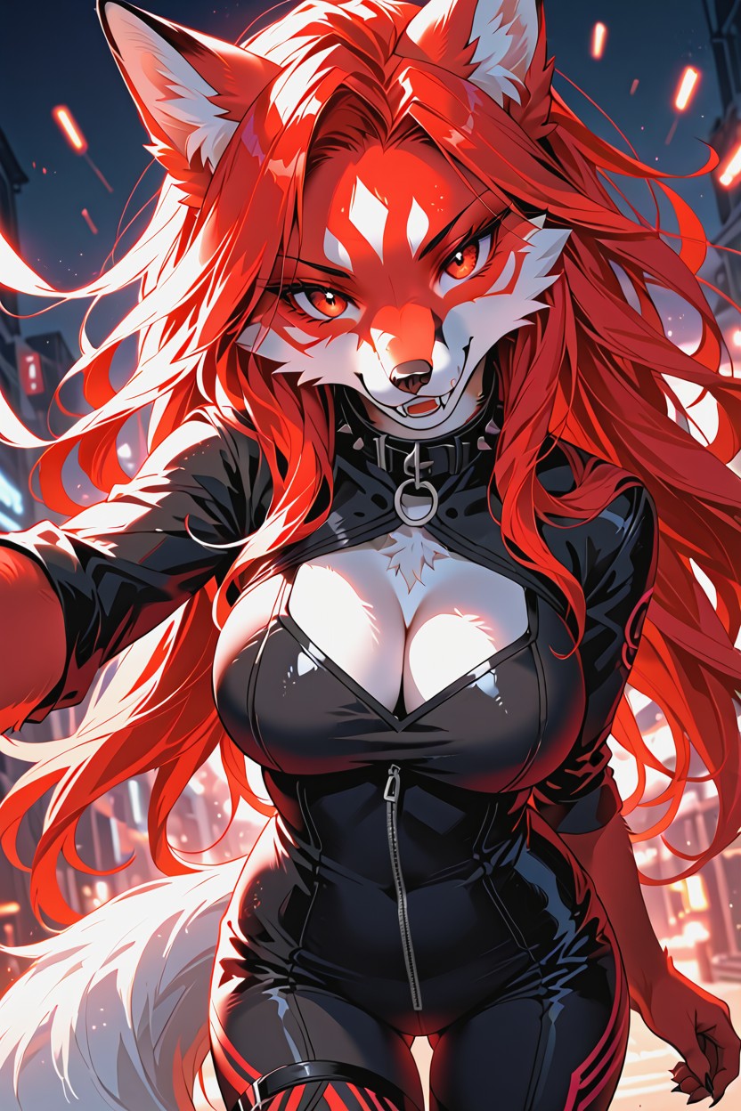 Head Tilt, With Backlight, One Глаз Полузакрыт Furry AI Porn
