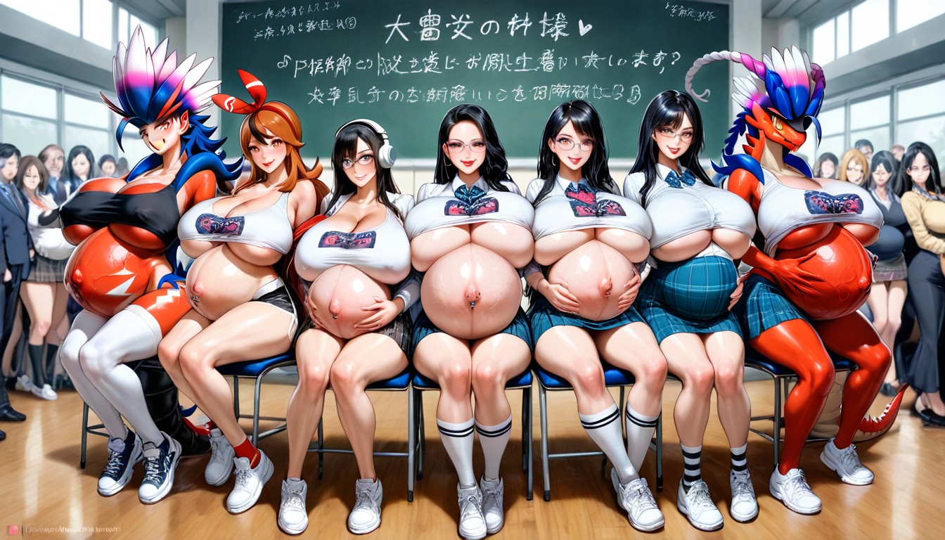 Sitting Down, Red Lipstick, Notebook Hentai AI Porn