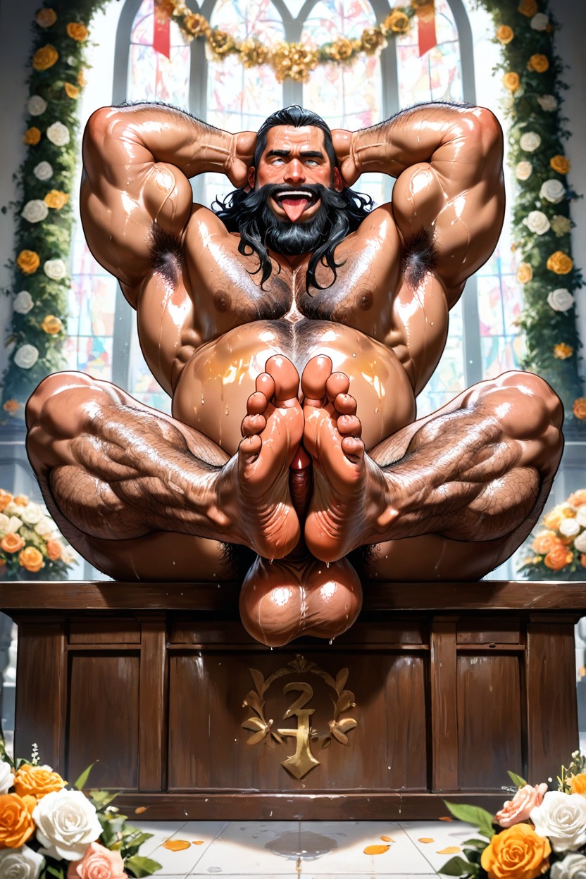 Long Beard, Bara, Thick Cock AI Gay Porn