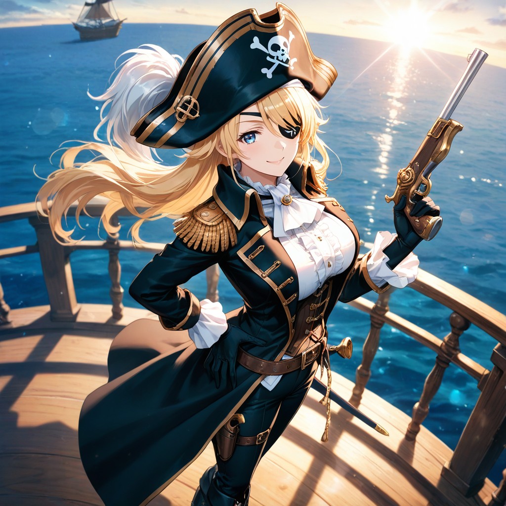 Hard Lighting, Wispy Bangs, Long Blond Hair Hentai AI Porn