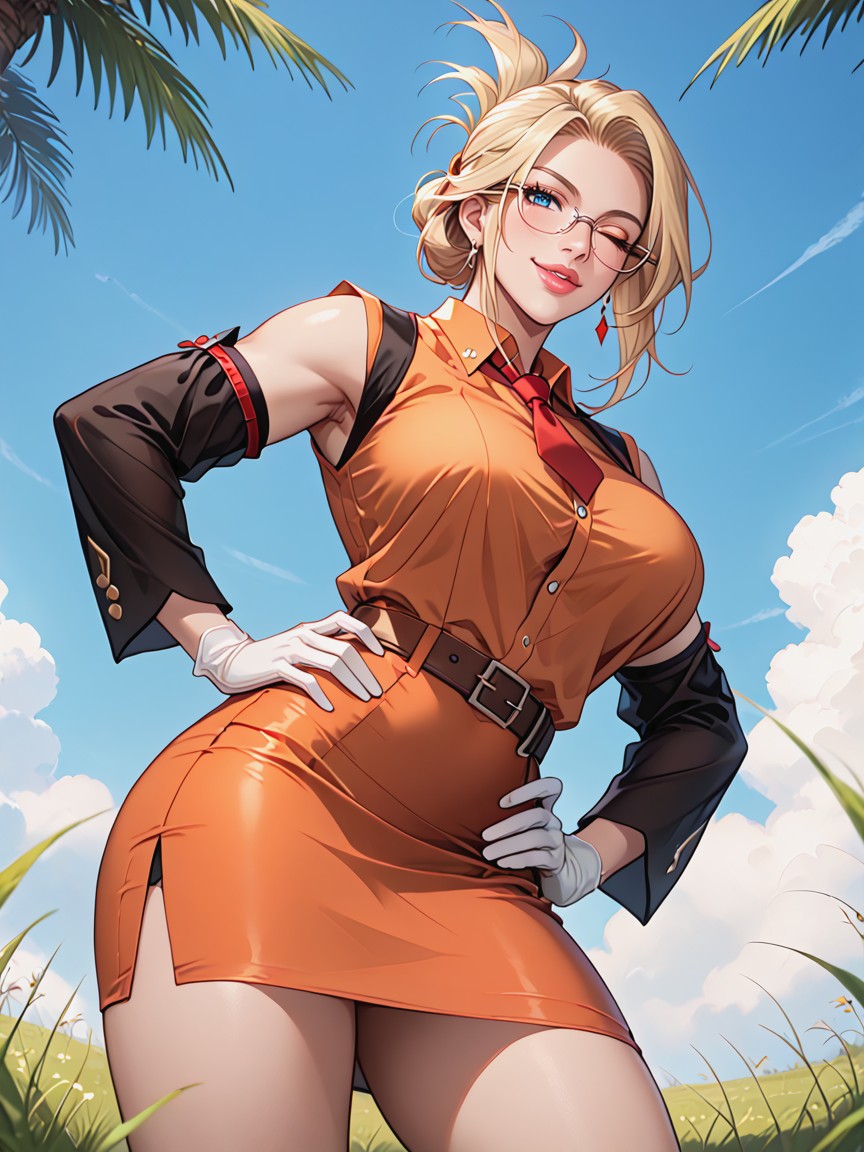 Tender Look, Bewitching Smile, Black Skirt Hentai AI Porn