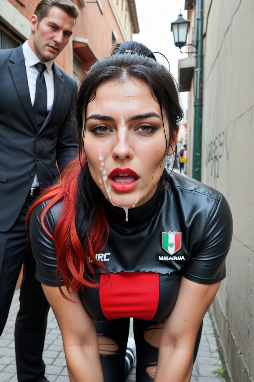 Man In Black Suit Anally Penetrating A Standing Woman, Doggy Style Sex, Full Body AI Porn