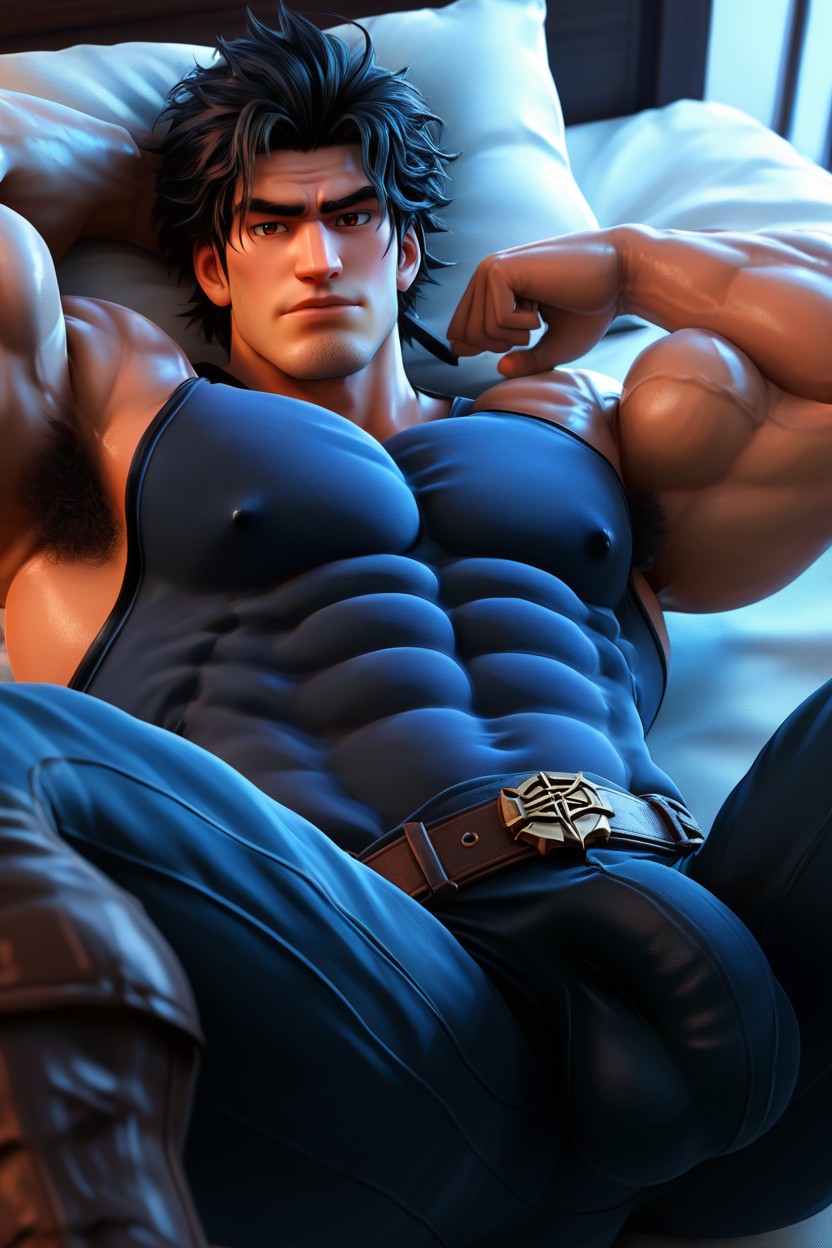 Lying Down, Abdominal Muscles, Hdr AI Gay Porn