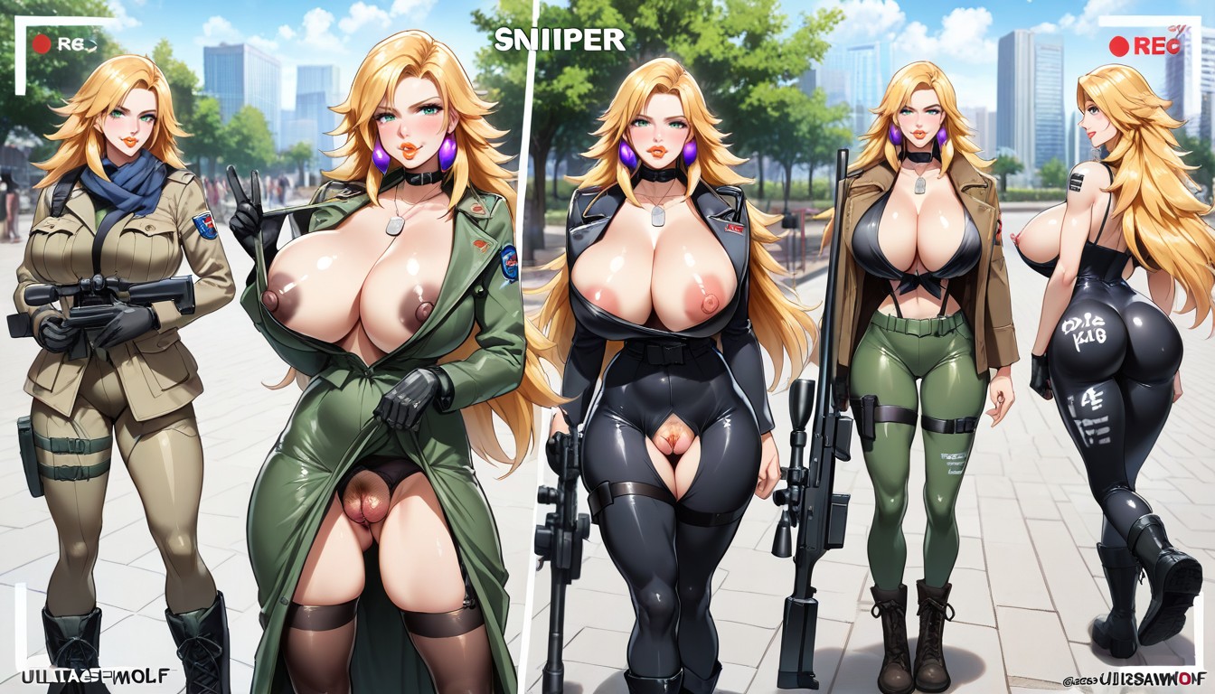Sniperwolf Military Jacket, Sniperwolf Pants, Puffy Labia Majora AI Porn