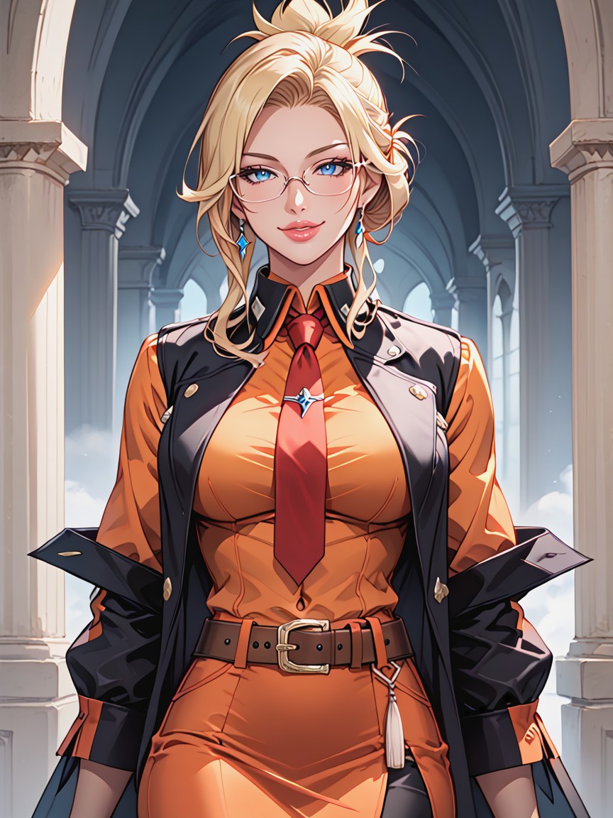 Juicy Lips, Focus Face, Black Skirt Hentai IA