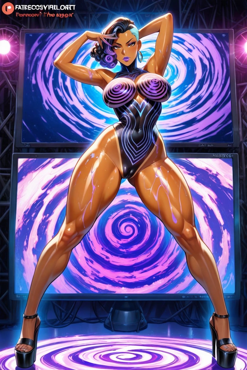 Photoshoot, Rounded Ass, Patterned Torso AI Porn