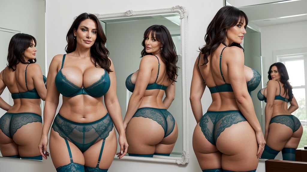 Voluptuous, Massive Ass, Second Woman Facing Away From Camera AI Porn