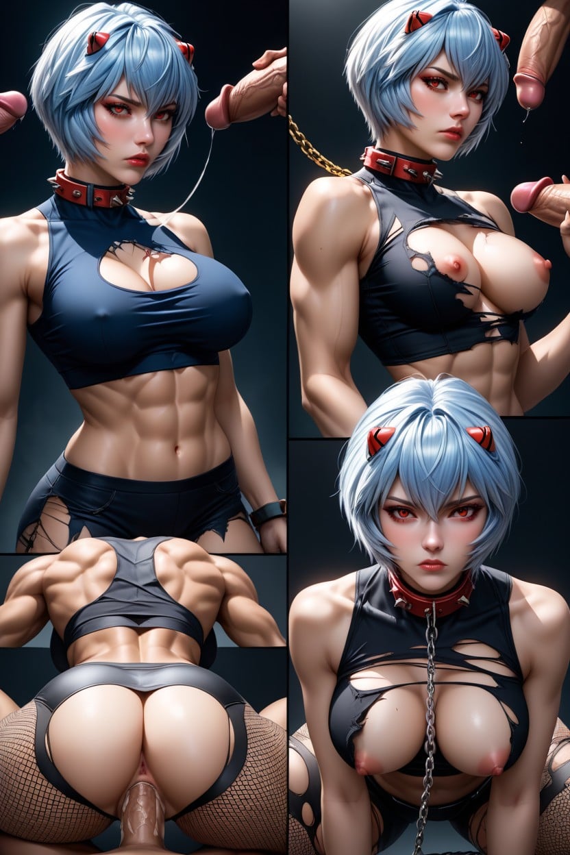 Collar (restraints), Gang Bang, Yanking On A Chain Leash Hentai AI Porn