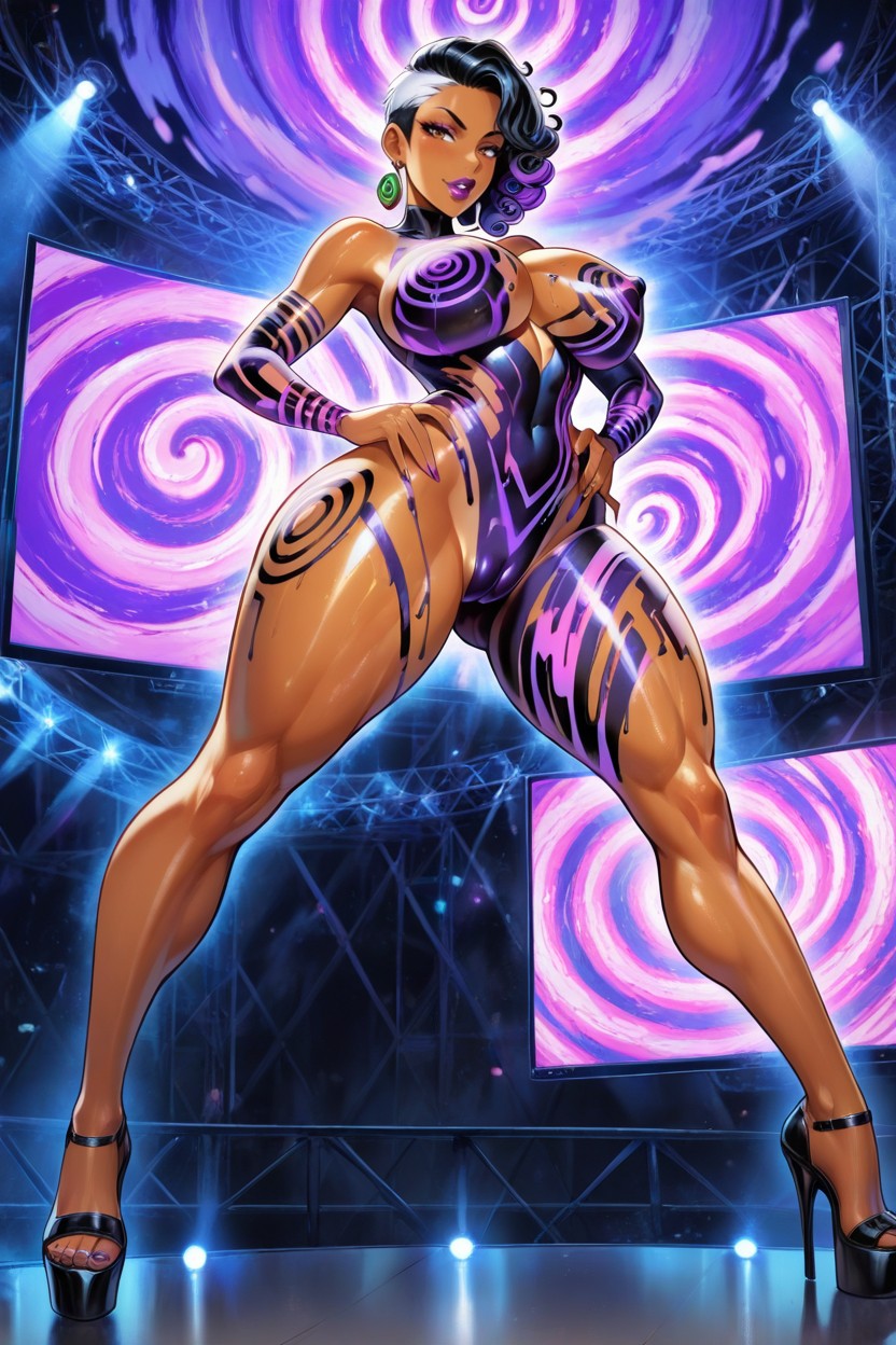 Hard Shadows, Rounded Ass, Spiral Patterned Thigh AI Porn