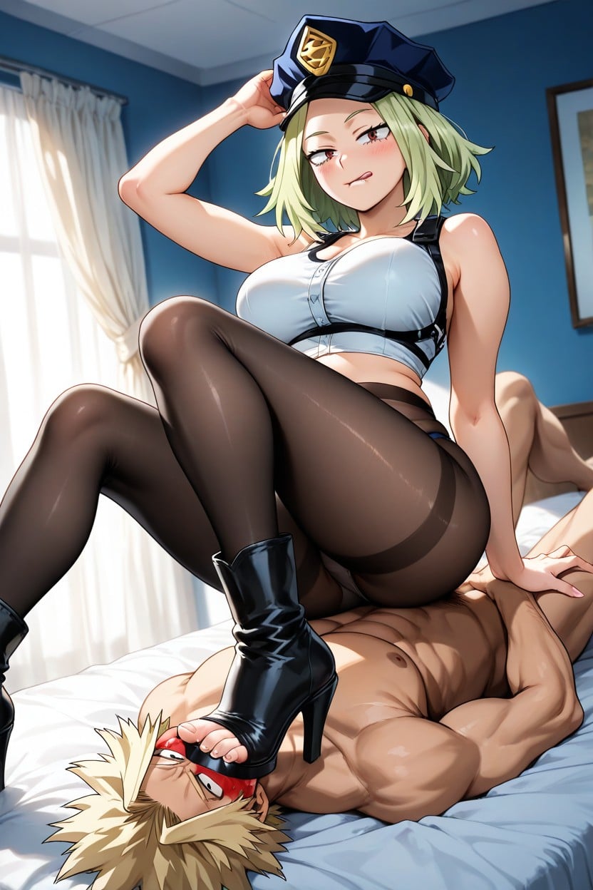 Stepping On Head, Soft Thighs, Stomping Face With Pantyhose Foot Hentai AI Porn