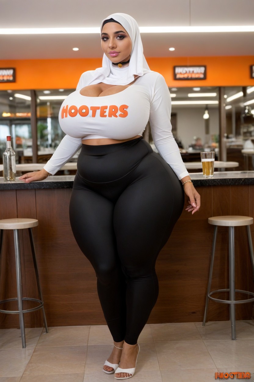 Hooter's Girl, Hooter Woman, Hijab Lady Beauty AI Porn