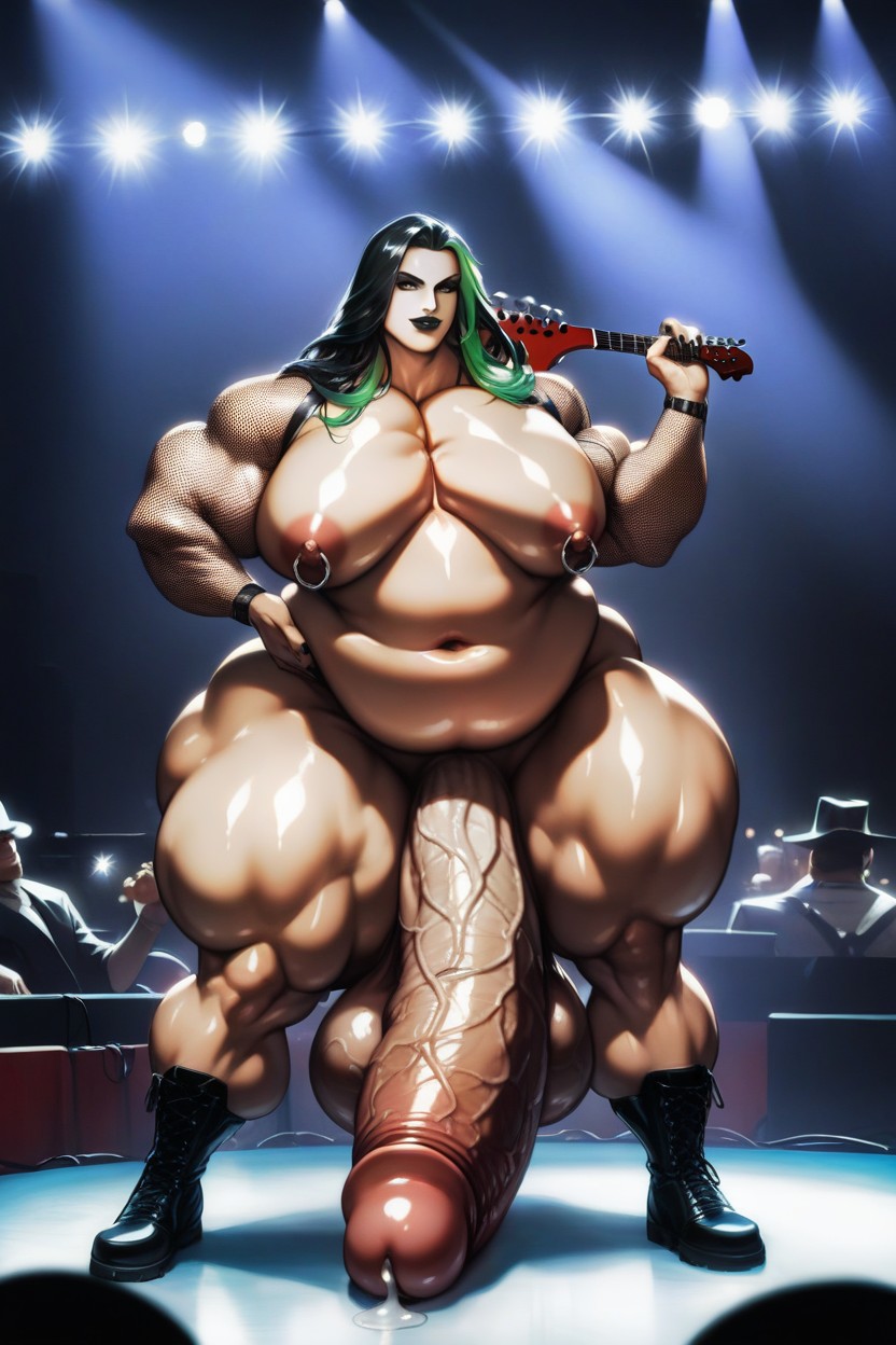 Shiny Skin, Hyper Cock Longer Than Leg, Culo Masivo Porno gay IA
