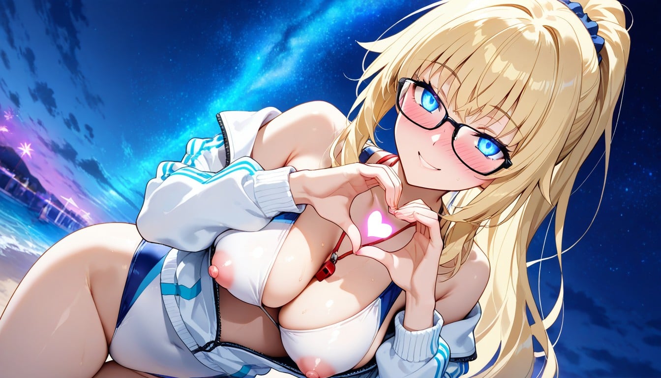 Suggesting A Casual, Perfect Natural Medium Breasts, Blue Eyes Hentai AI Porn