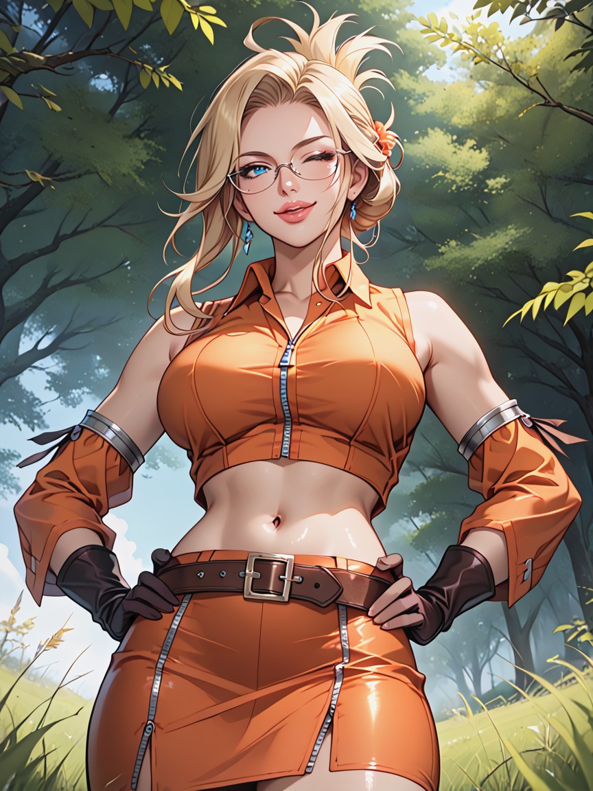 Smug Expression, Blonde Hair, Detailed Face Hentai AI Porn