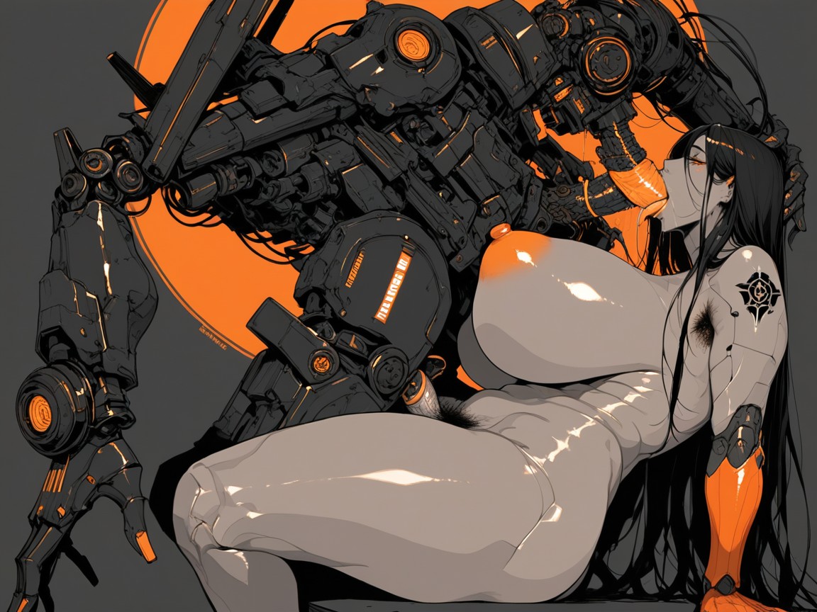 Robot, Ebony Skin, Beautiful Flaccid Robotic Penis Ebony AI Porn