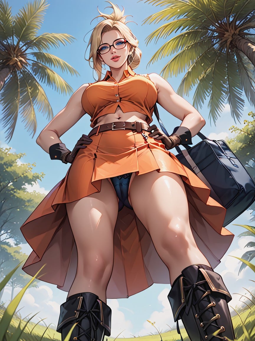 Dark Blue Tbag Panties, Navel Exposed, Quistis Trepe From Final Fantasy Viii Hentai AI Porn