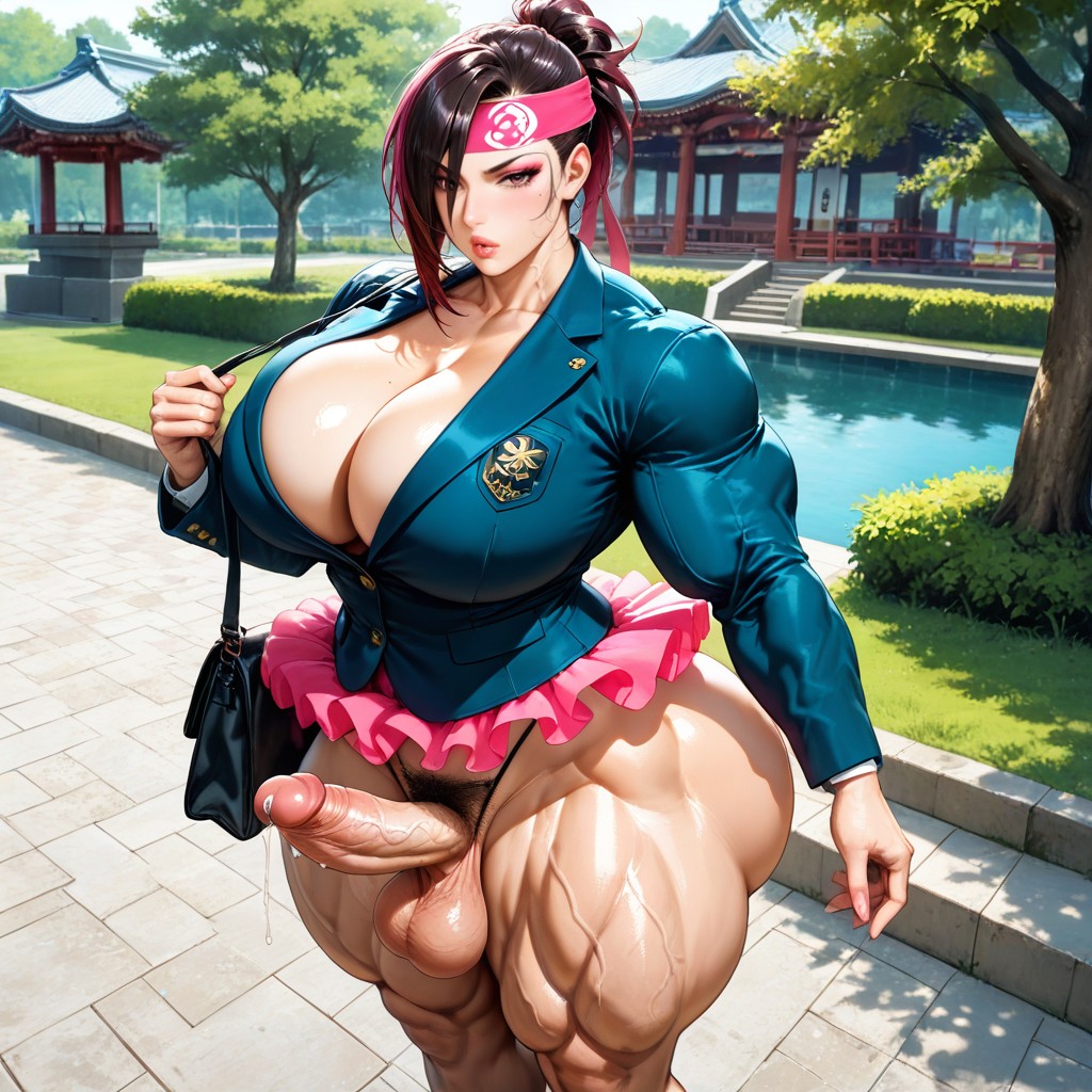 Filled Lips, Realistic, And A Pink Headband Hentai AI Porn