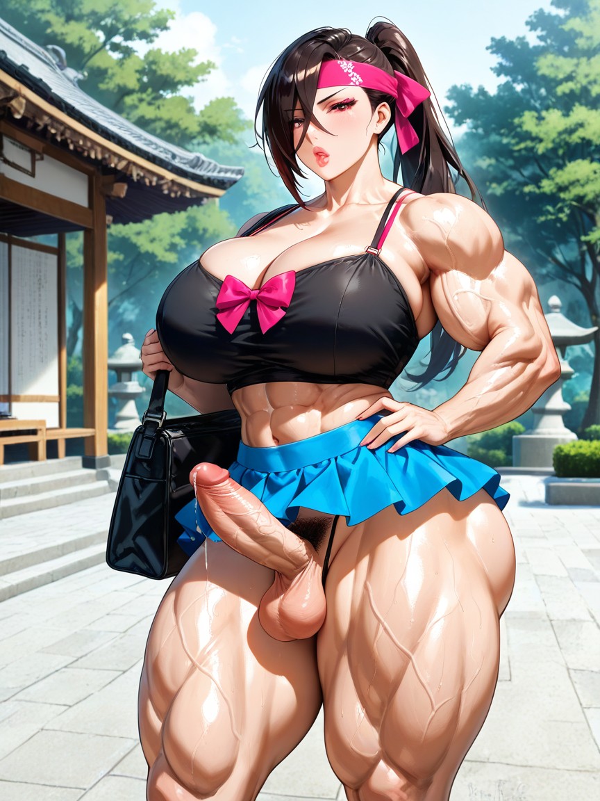 Pequeño, Bodybuilder, Neckless Hentai IA