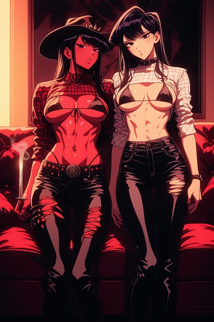 Cowboy Outfit, 2 People, Dusk AI Porn