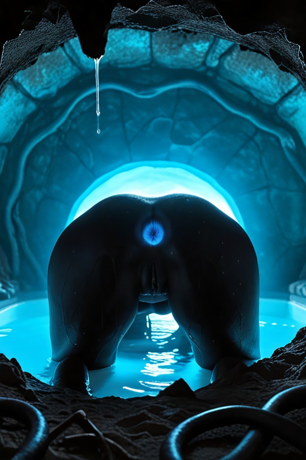 Black Anus, Hyper Detailed Hyper Engorged Anus, Enormous Wrecked Destroyed Anus Butt Hole AI Porn