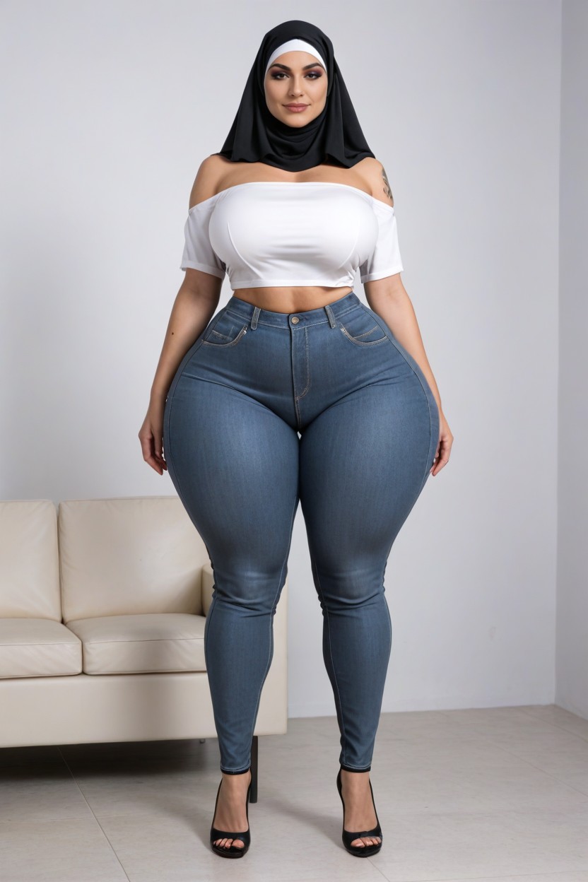 Medium Breast, Seductive Eyes, Gigantic Hips AI Porn