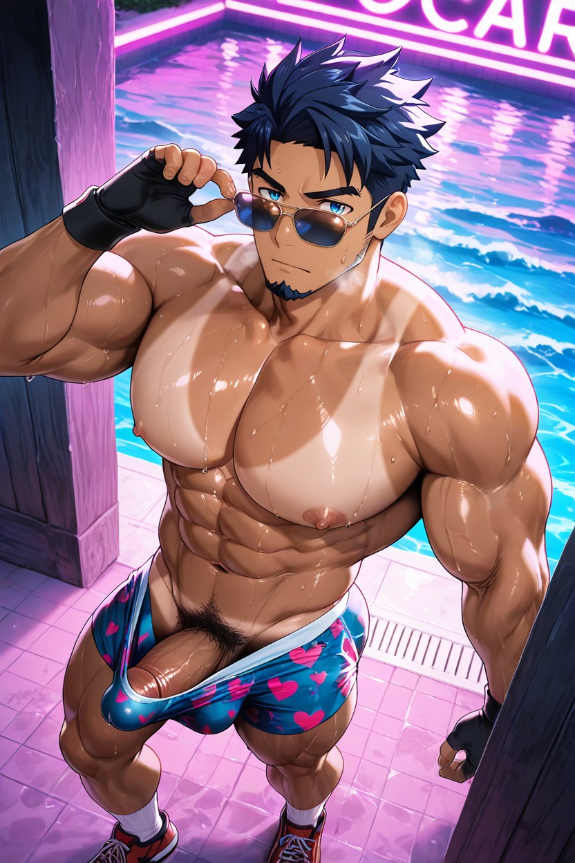 Random Pose, Blue Eyes, Perfect Lighting Porno IA Gay