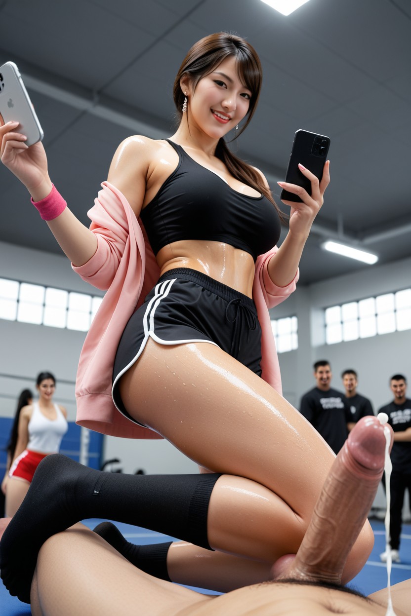 Sweaty, Huge Cumshot Spurting To Air, Footjob Asian AI Porn