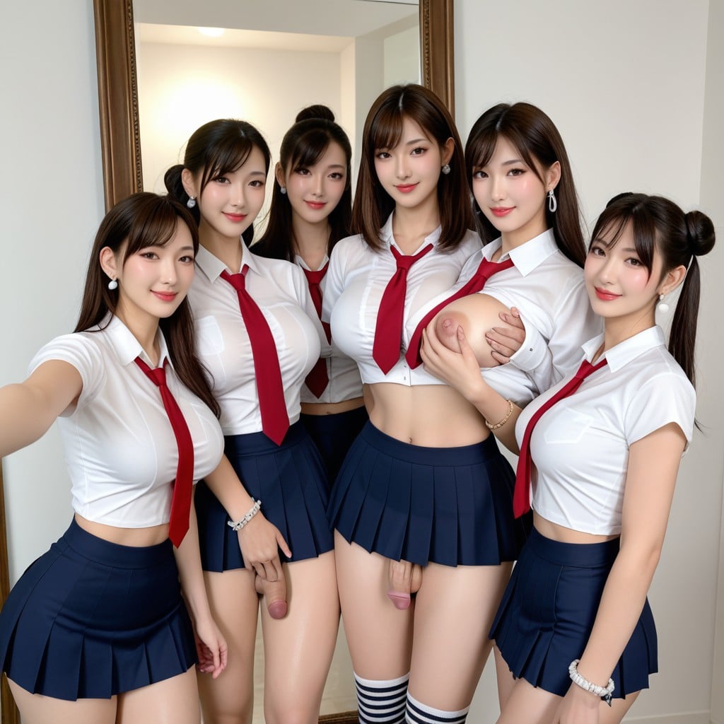 Multiple Futas, Futanari, Dawn Asian AI Porn