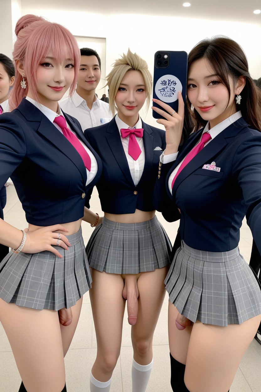 White Shirt, Crop Top, Low Hair Bun Asian AI Porn