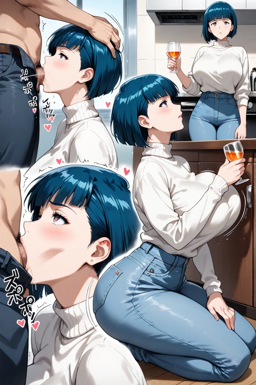 White Sweater, Pixie Cut, Trembling Hentai AI Porn