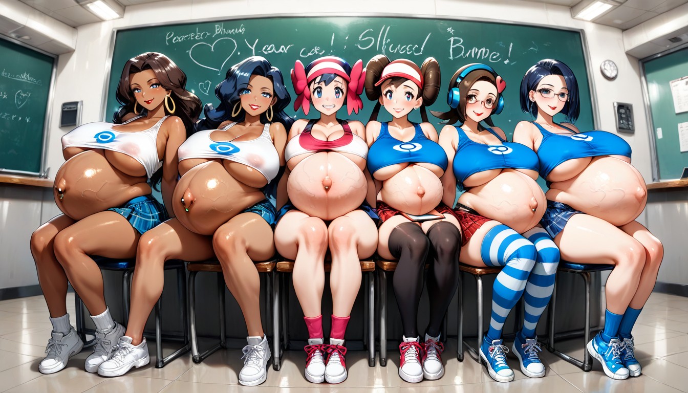 Perfect Massive Rounded Belly, Small Ass, Bouncing Tits Hentai AI Porn