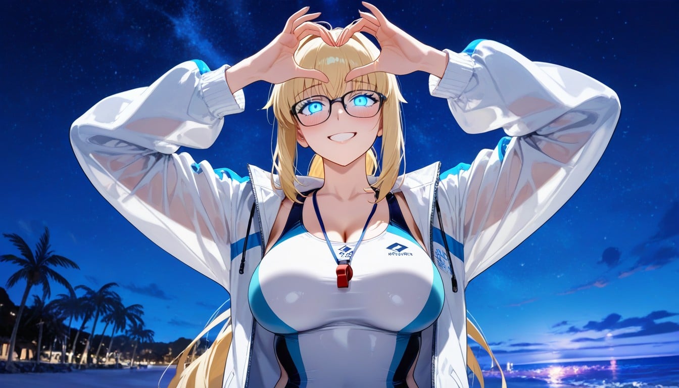 Wearing Glasses, Smiling, Front View Hentai AI Porn
