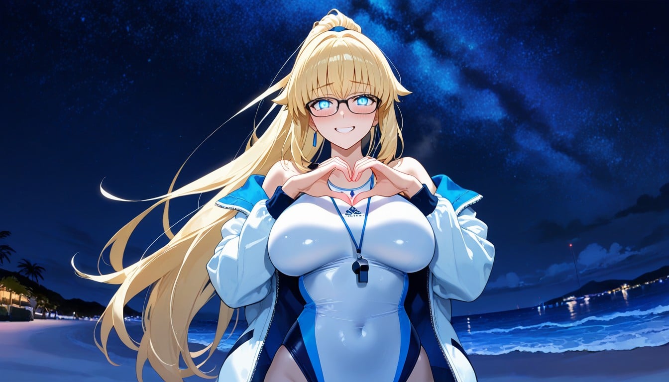 Giving It A Sleek Athletic Look Over The Swimsuit, Lifeguard, Suggesting A Casual Hentai AI Porn