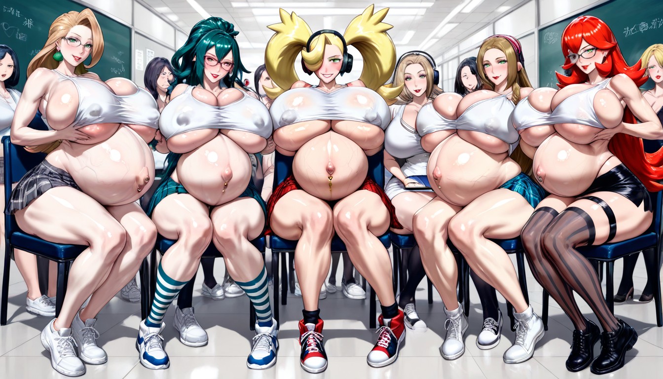 Sitting Down, Hyper Veiny Belly, Headphones Hentai AI Porn