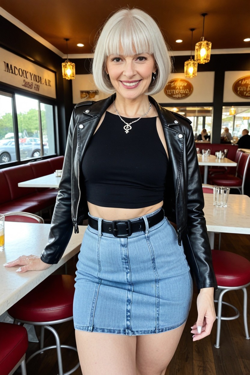 60+, Light Skinned Woman, Small Breasts AI Porn