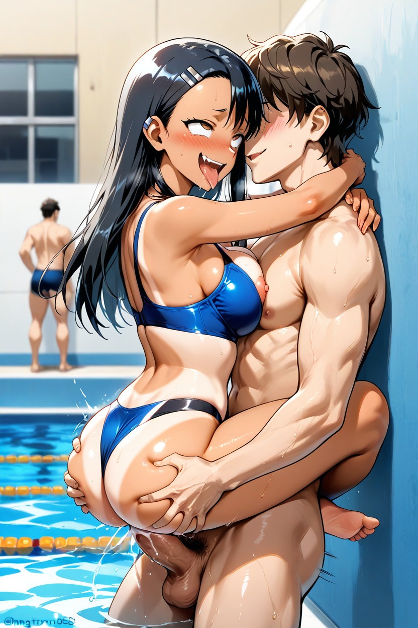 Blushing, Spreading Legs, The Cock Is Fully Inserted Hentai AI Porn