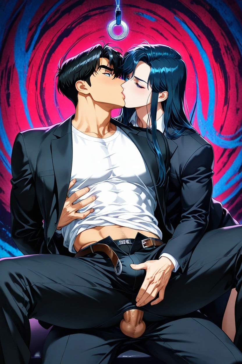 Open Belt, Slightly Puffy Top Of Head, Double Layer Shirt Porno gay IA