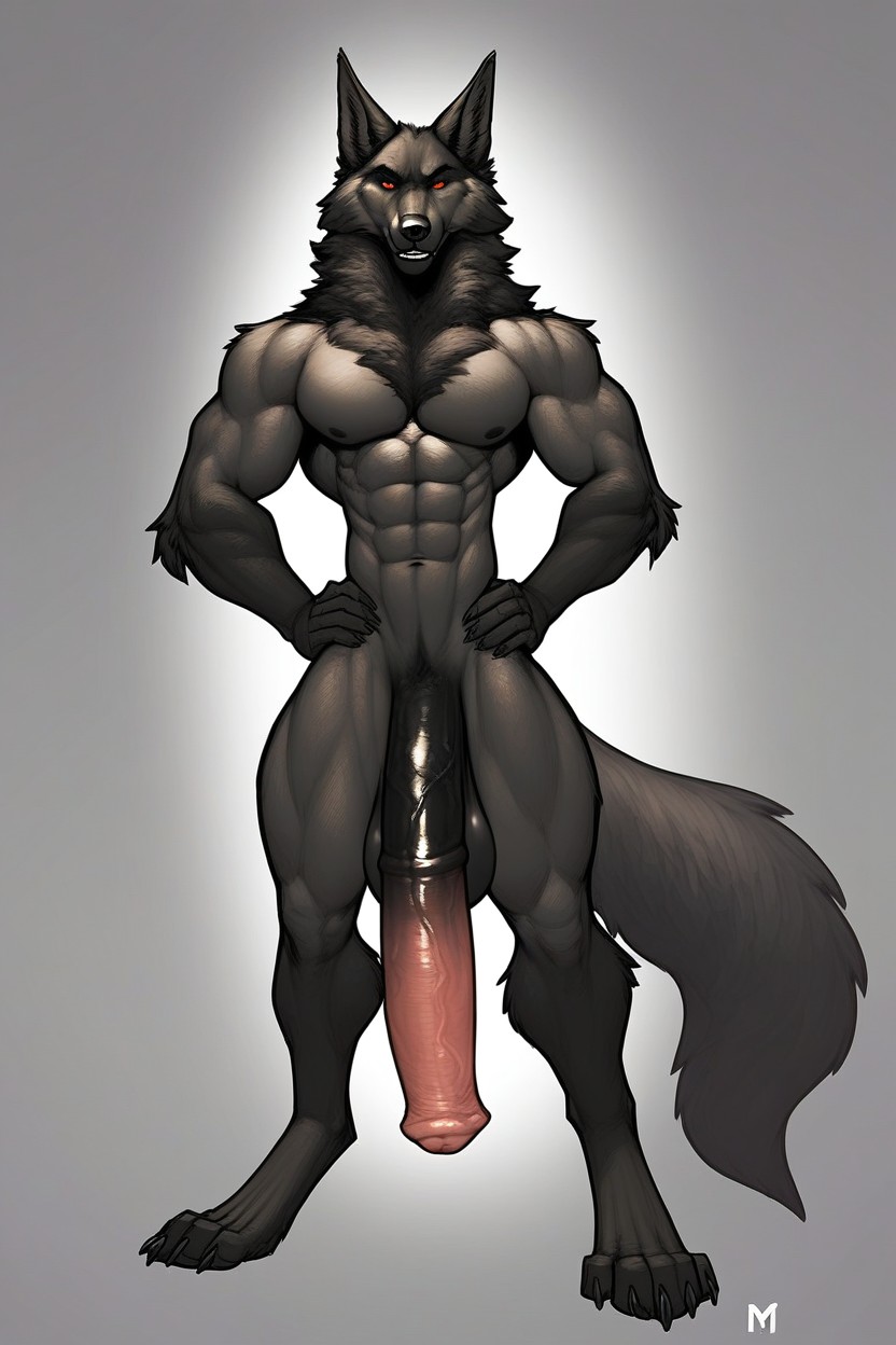 Black Fur, 25+, Fit Furry AI Porn