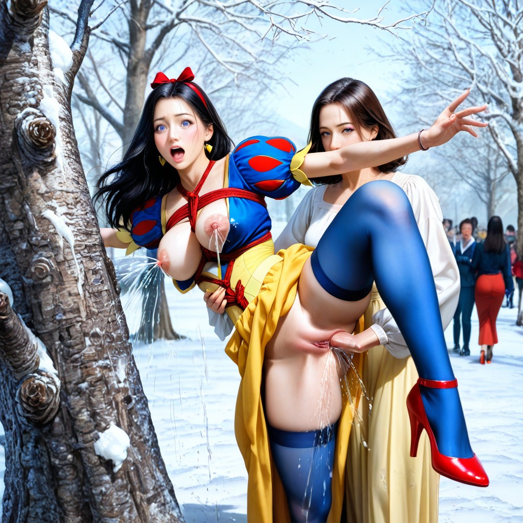 Fisting Sex, Woman Fisting Her Ass, Snow White Tied To A Tree Standing AI Porn
