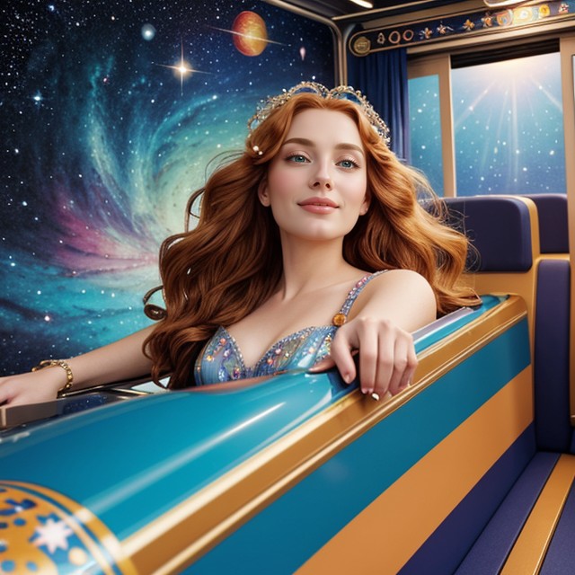 25+, A Classical Goddess Inspired By Botticelli’s Birth Of Venus, The Train Is Floating Among Stars And Galaxies AI Porn