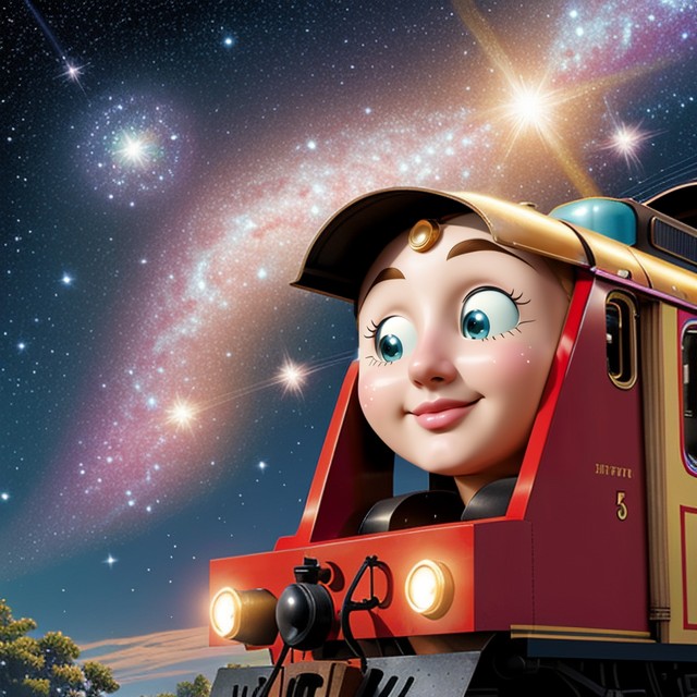 Elegant And Serene, Single Page Comic, Riding Inside A Train From Thomas & Friends AI Porn