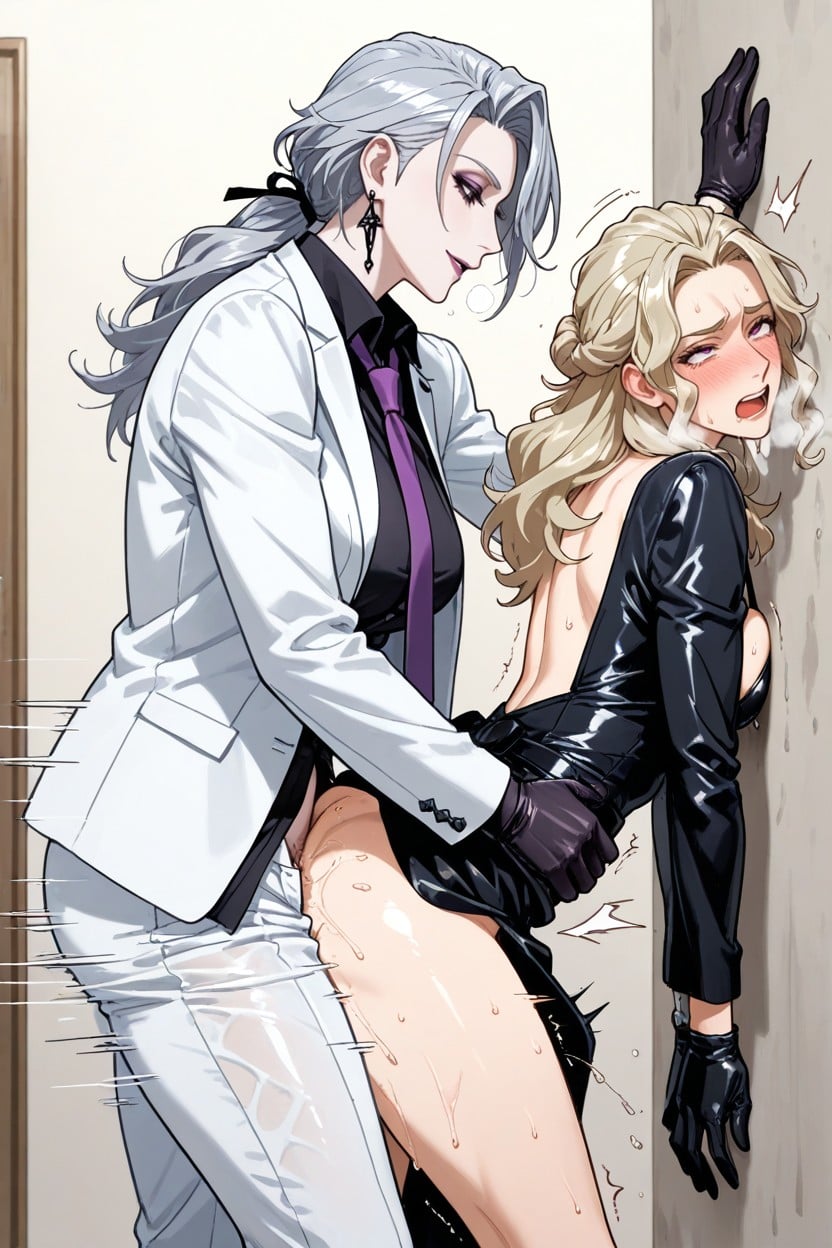 Side View, Purple Tie, Duo Hentai AI Porn