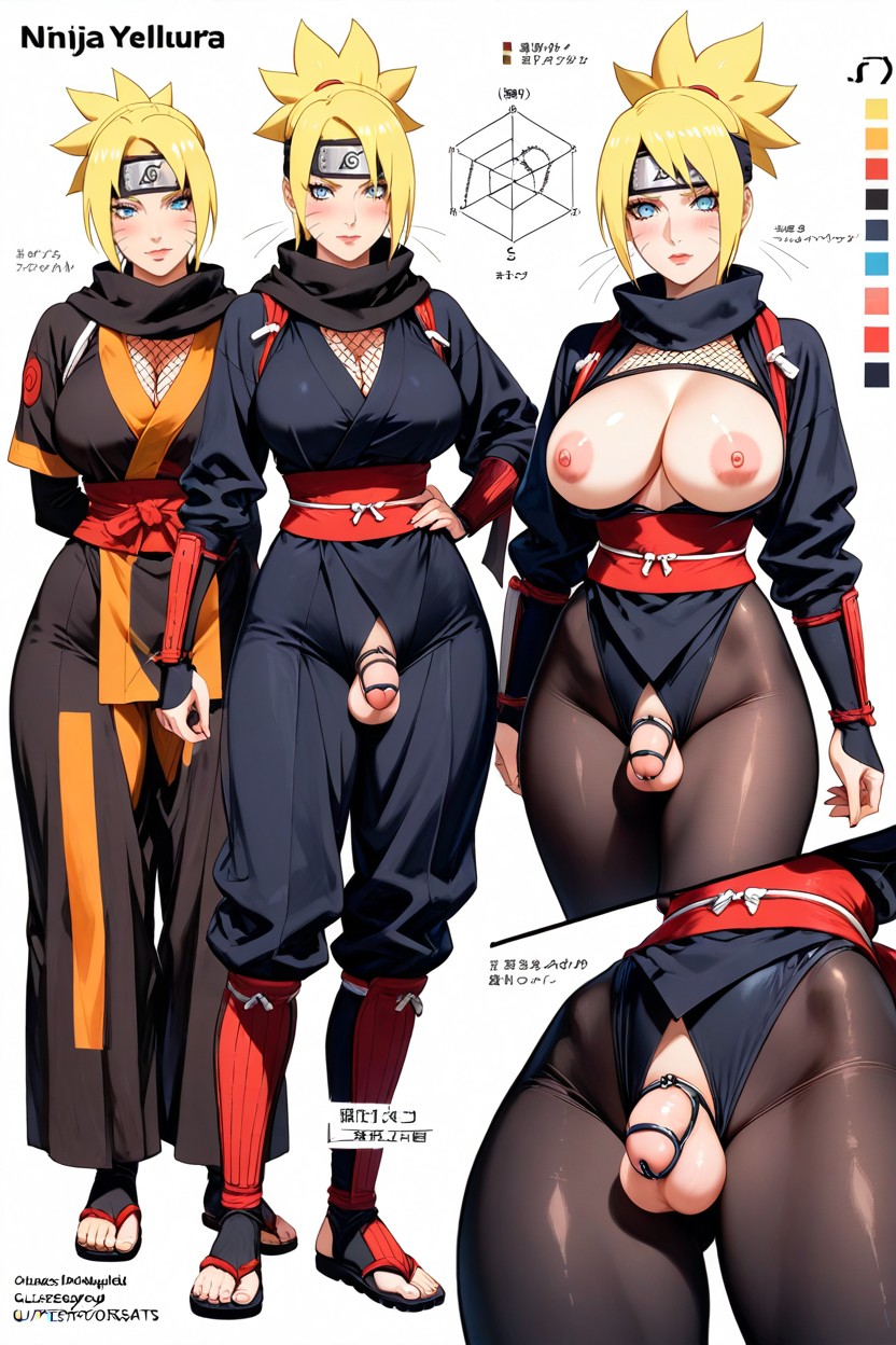 Boruto Uzumaki From Naruto, Breasts Out, Blush Hentai AI Porn