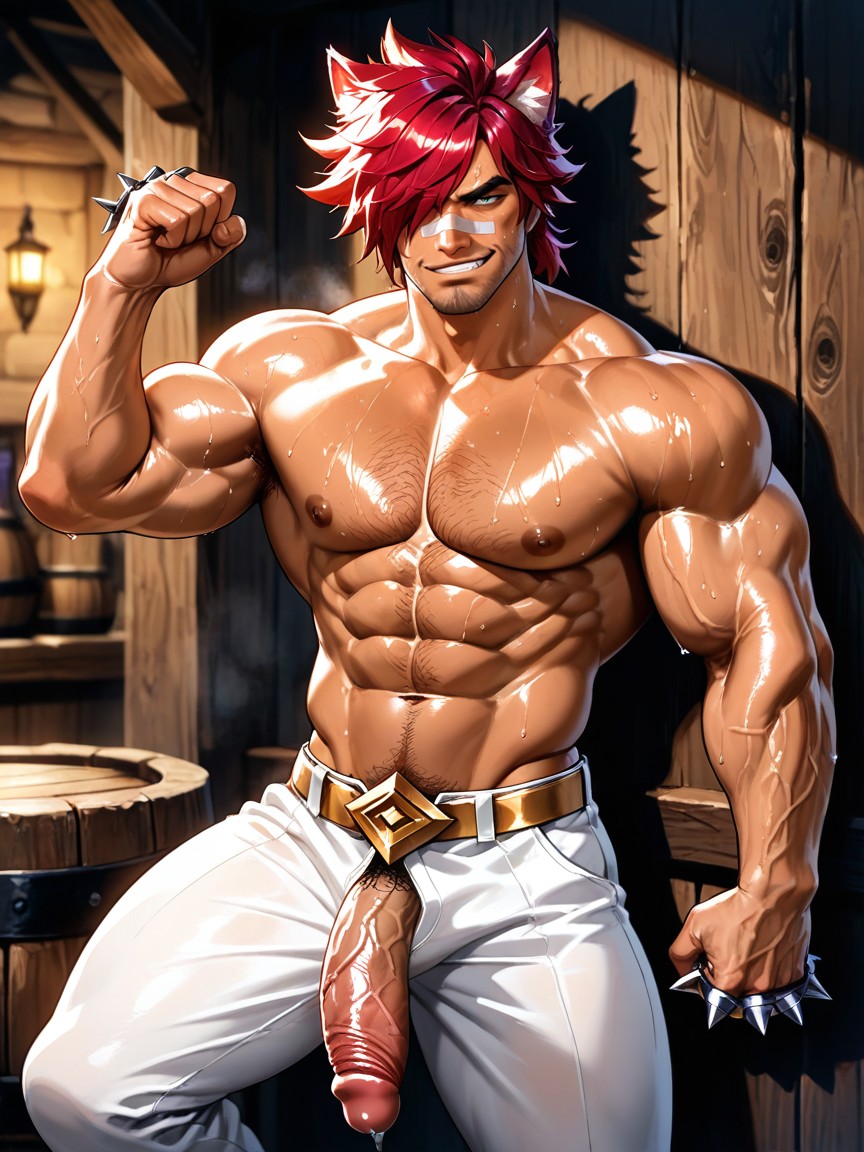 Looking At Viewer, Wearing Tight White Pants, Sett From League Of Legends KI Schwulenporno