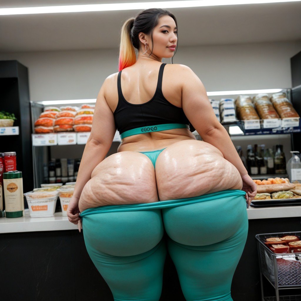 Blonde Highlights, Ass Bigger Than The Torso, Extremely Varicose Ass AI Porn