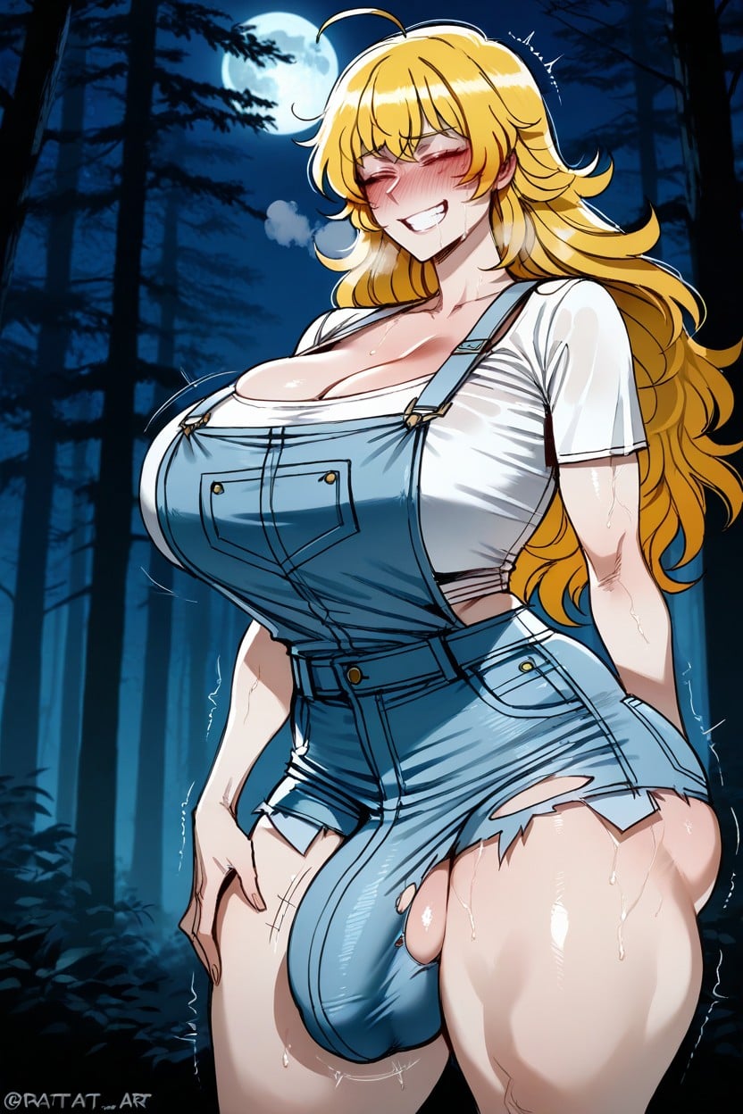 Standing, Night, Yang Xiao Long From Rwby Hentai AI Porn